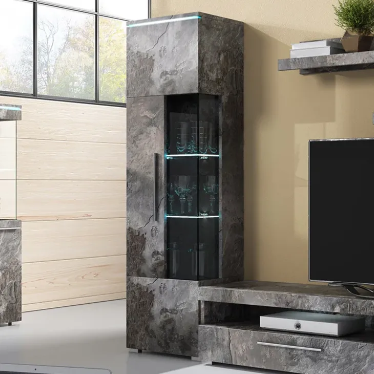 Vetrinetta 45x160h cm 1 anta sinistra moderna ossido Frisk