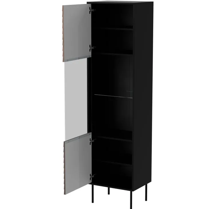 Vetrinetta 53x182h cm 1 anta soggiorno noce nero Wild