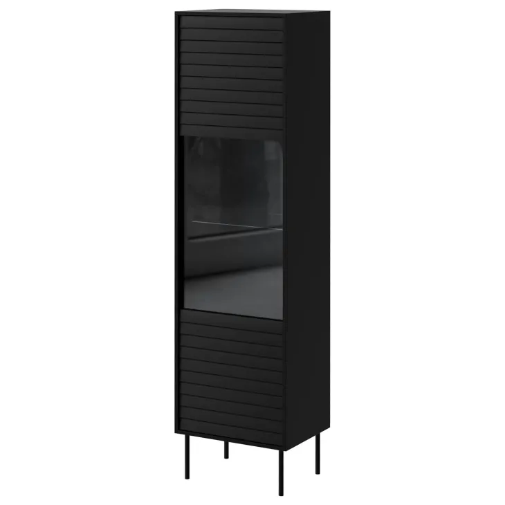 Vetrinetta 53x182h cm 1 anta soggiorno nero Wild