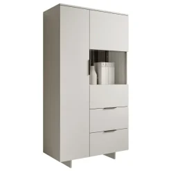 Vetrinetta 90x170h cm 2 ante 2 cassetti soggiorno beige cashmere Stone