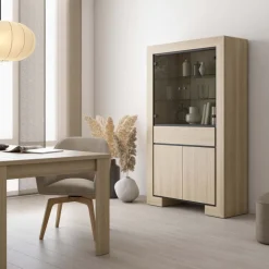 Vetrinetta 113x185h cm 4 ante 1 cassetto rovere Écarté