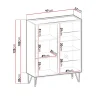 Vetrinetta 97x122h cm 2 ante moderna grafite frassinato marmo nero Visby