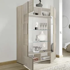 Vetrinetta 121x166h cm 2 ante moderna rovere samoa Obsession