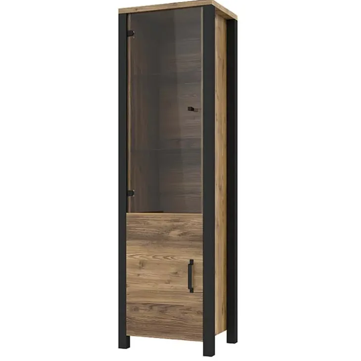 Vetrinetta 56x191h cm 2 ante quercia nero opaco Nebraska