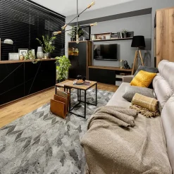Vetrinetta 94x157h cm 2 ante rovere scuro nero opaco Elin