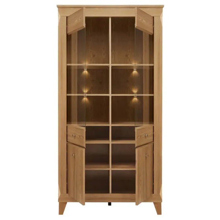Vetrinetta 102x202h cm 4 ante rovere scuro Lucca