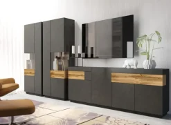 Vetrinetta 80x207h cm 2 ante sinistra moderna antracite rovere Bahama