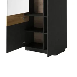 Vetrinetta 80x207h cm 2 ante sinistra moderna antracite rovere Bahama