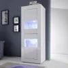 Vetrinetta 61x161h cm 2 ante soggiorno moderna bianco lucido Eternity