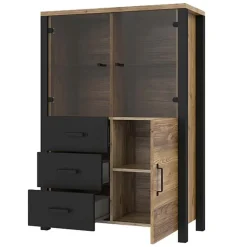 Vetrinetta 101x146h cm moderna quercia nero opaco Nebraska