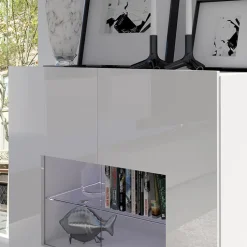 Vetrinetta 100x107h cm moderna soggiorno bianco Corale