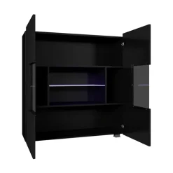 Vetrinetta 100x107h cm moderna soggiorno nero Corale